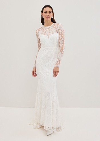 Phase Eight Aneeta Lace Wedding Dress White Canada | UAFJYO-482